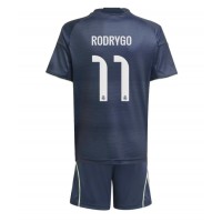 Real Madrid Rodrygo Goes #11 Vonkajší Detský futbalový dres 2025-26 Krátky Rukáv (+ trenírky)